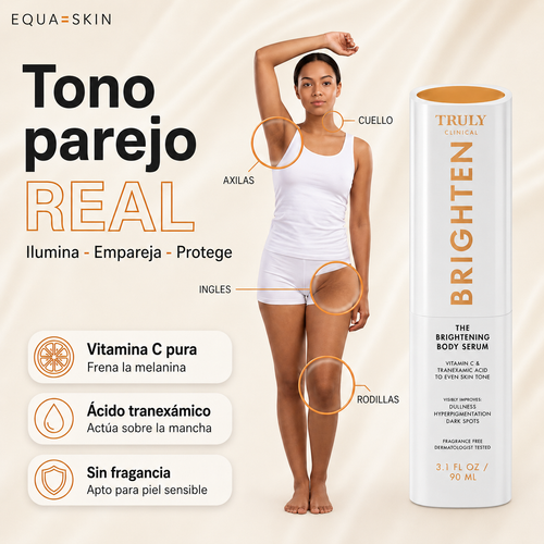 EQUA SKIN Brighten | Sérum Corporal Unificador de Tono | Con Ácido Tranexámico, Vitamina C y Niacinamida | 90 ml
