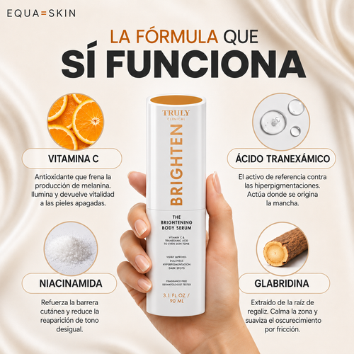 EQUA SKIN Brighten | Sérum Corporal Unificador de Tono | Con Ácido Tranexámico, Vitamina C y Niacinamida | 90 ml