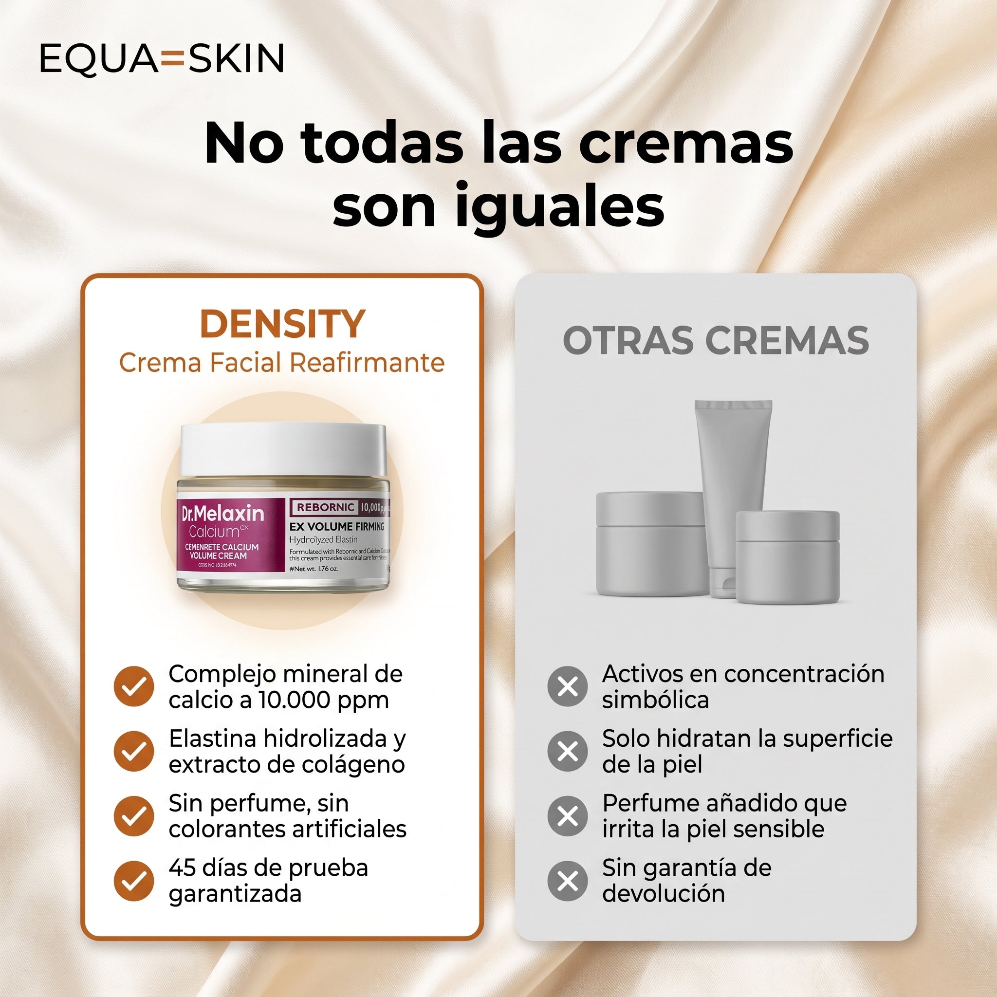 EQUA SKIN Density | Crema Facial Reafirmante de Calcio + Elastina