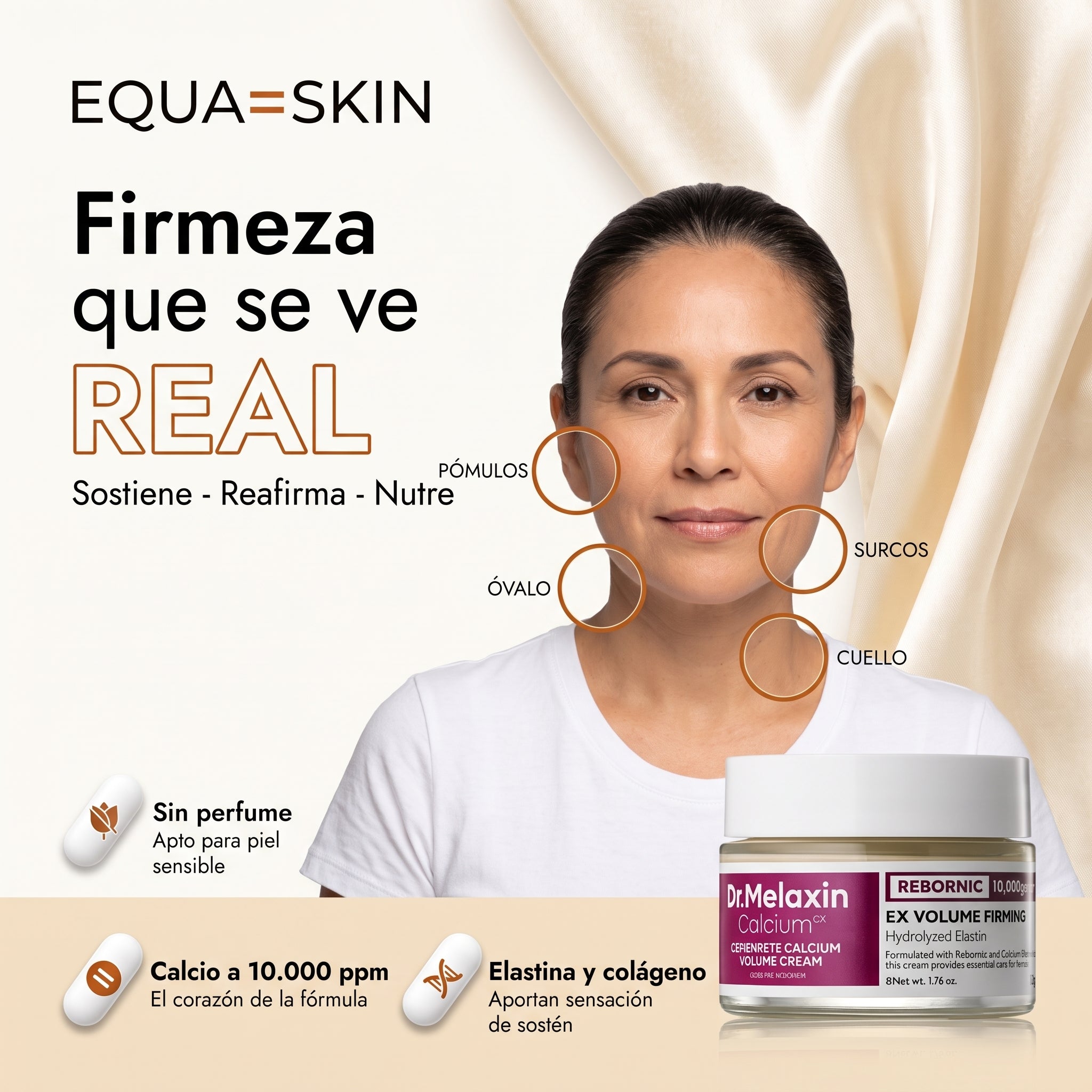 EQUA SKIN Density | Crema Facial Reafirmante de Calcio + Elastina